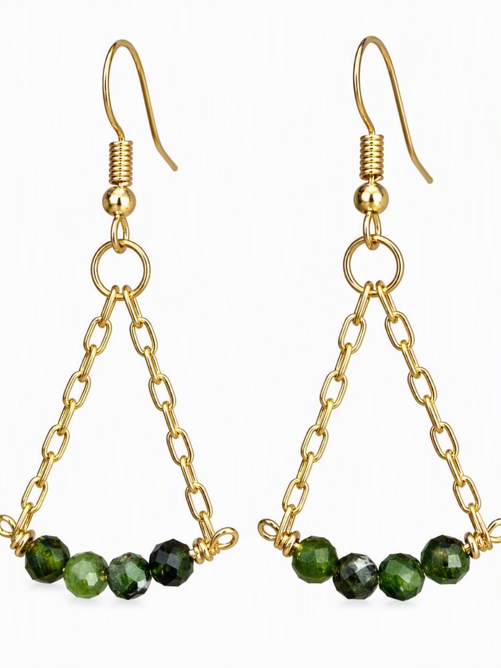 Gold Diopside Earrings